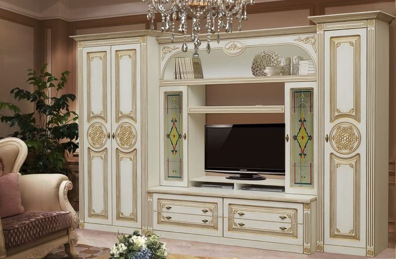 Стенка в гостиную в классическом стиле Стенка в зал классика, фото